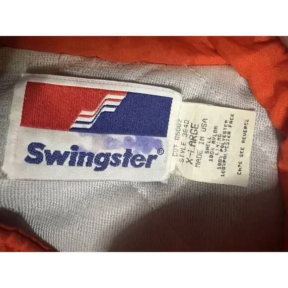 Vintage Broncos NFL Nylon 80s Button Up Jacket XL Made In USA Swingster - Picture 5 of 14
